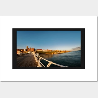 Fish eye view of Cromer at sunrise captured from the pier Posters and Art